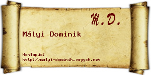 Mályi Dominik névjegykártya